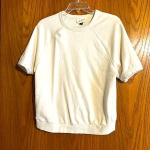 Tan/Cream t-shirt with sweatshirt material - M